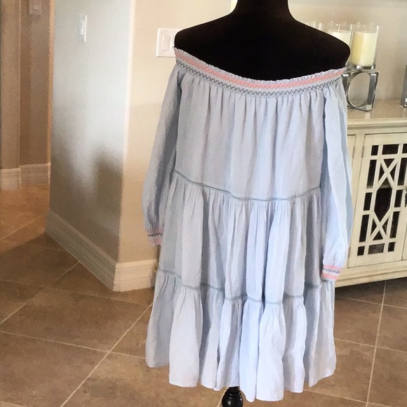 Free People Sunbeams mini dress, off shoulder, size medium - Picture 5 of 7